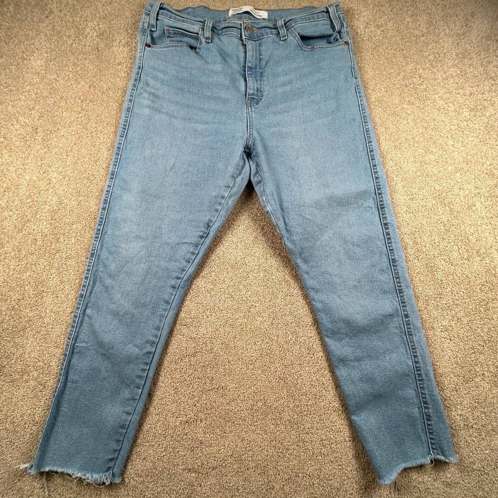 Signature by Levi's Heritage Skinny Jeans Womens 14 Blue Denim High Rise Raw Hem